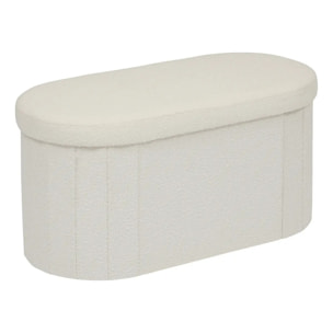 Pouf Fink ovale pliable 38x76cm blanc