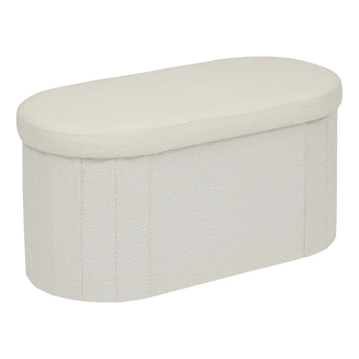 Pouf Fink ovale pliable 38x76cm blanc