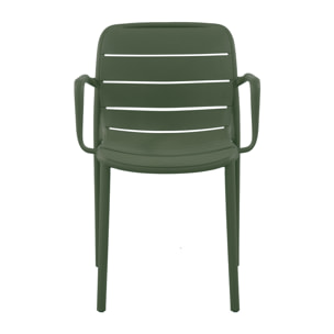 Set Da 4, Poltrona Itaca In Polipropilene Verde Inglese