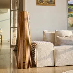 Lampadaire solaire bois TECKA H120CM
