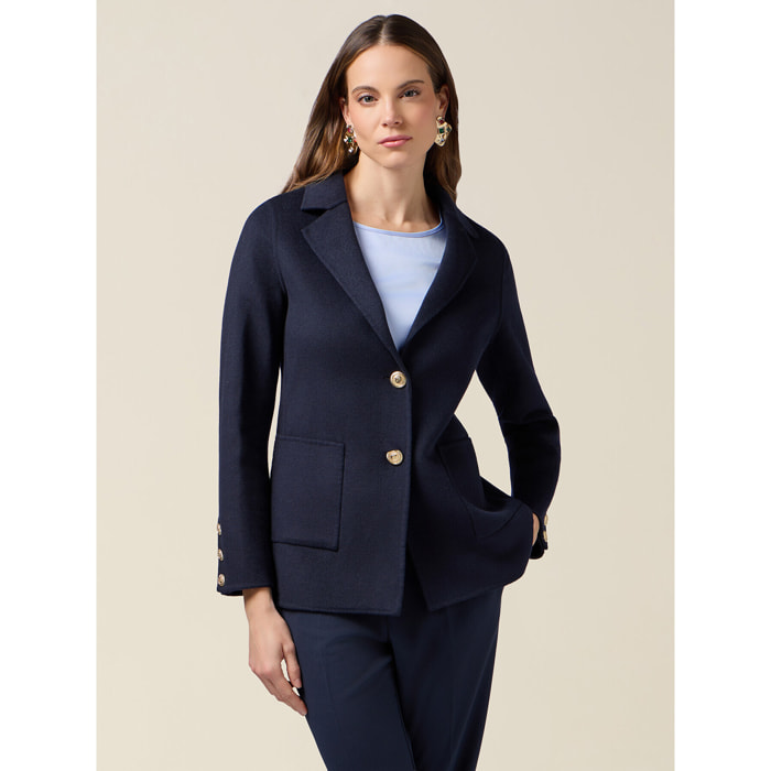 Oltre - Blazer in tessuto misto lana - Blu