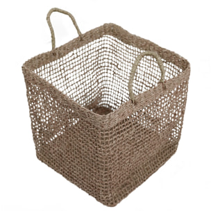 Panier carré tressé en fibre naturelle (lot de 3) - Scar