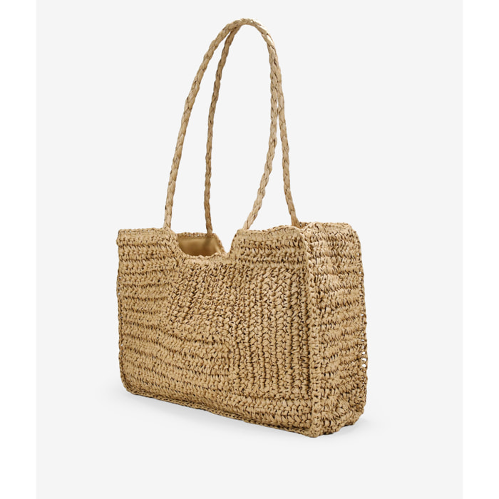 Bolso de hombro tostado de esparto