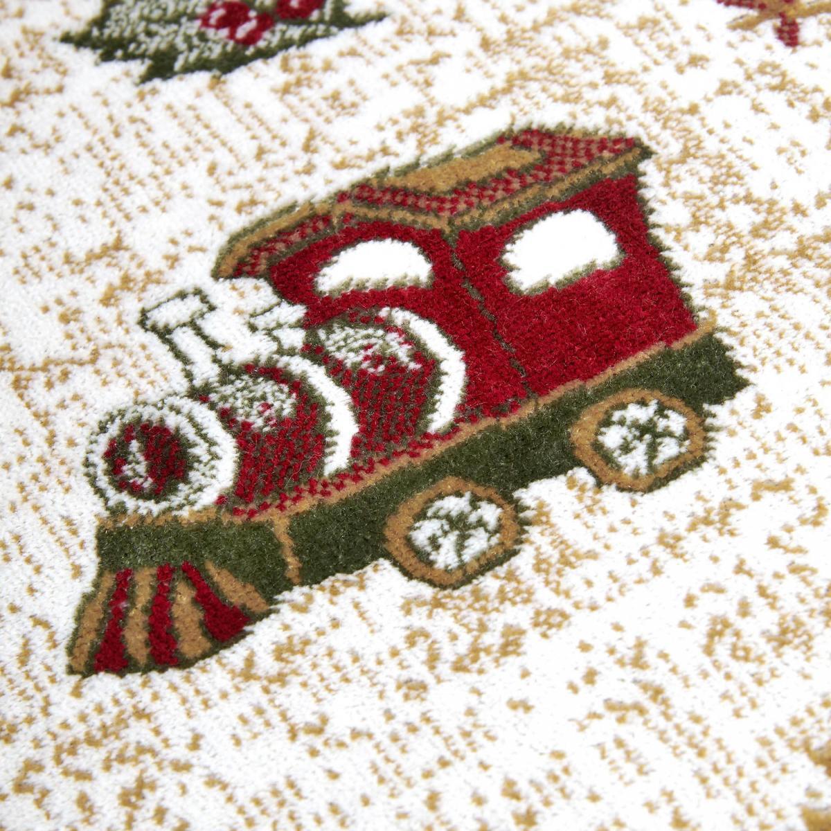 Tapis rond salon ou chambre enfant,  motif fêtes de SANTA 1, kilim original, entretien facile