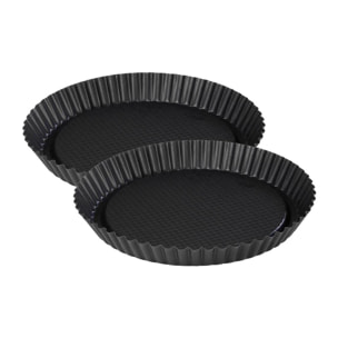 Lot de 2 plats à tartes renversées 30 cm Zenker Black Metallic