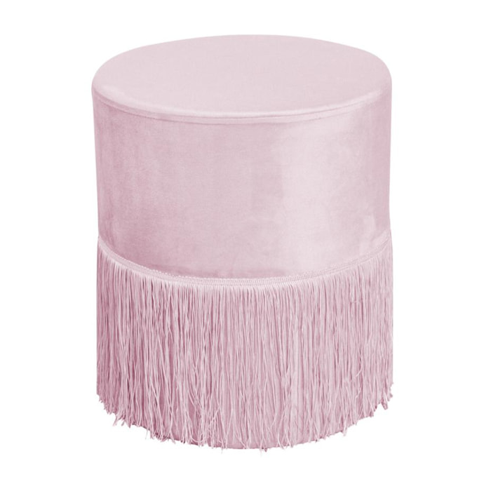 Pouf Poggiapiedi Rotondo Seduta In Velluto Velvet Malibù Rosa Antico