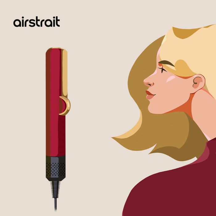 Lisseur séchant Dyson Airstrait™ Rouge Velours/Or - Reconditionné