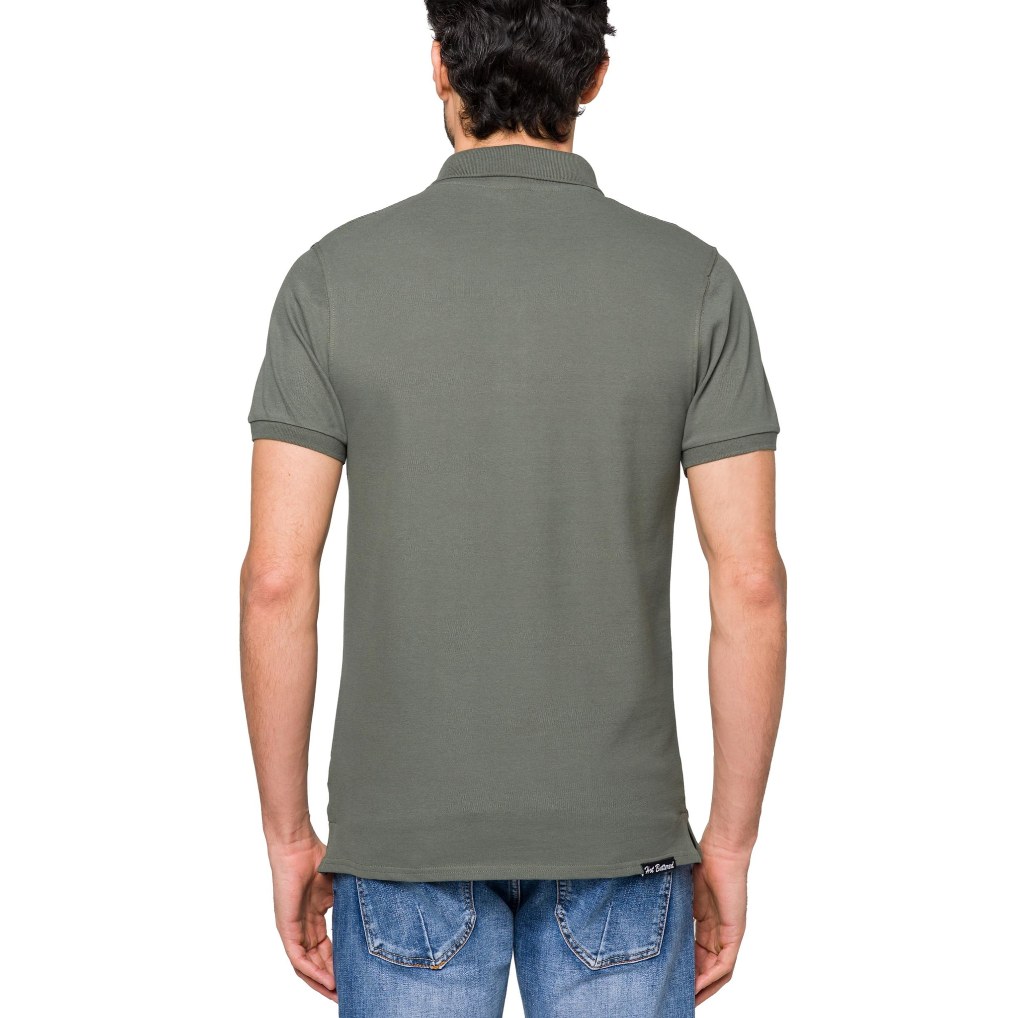 Polo Hot Buttered Stoney tinta unita Verde militare