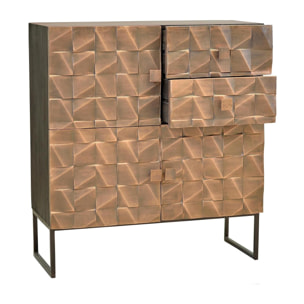 Aparador alto - Madera de Mango y Bronce y Hierro - 100x42x110cm