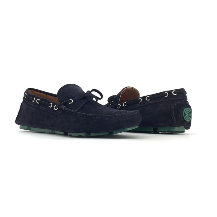 Zapatos Náuticos para Hombre - Duca di Morrone Edoardo Suede Blue/Green