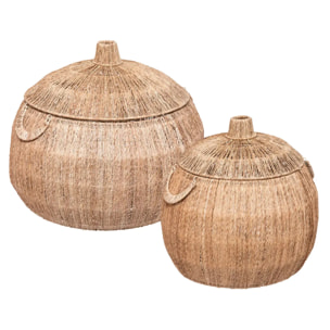 Set de 2 paniers ronds "Balaya" - jute