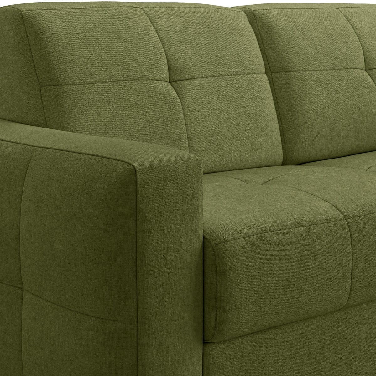 Canapé capitonné convertible 3 places en tissu chenille - ouverture express - CASSIAN
