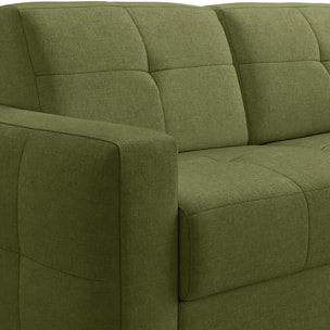 Canapé capitonné convertible 3 places en tissu chenille - ouverture express - CASSIAN