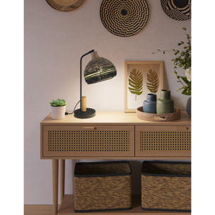 FORLIGHT Korg lampara sobremesa e negro para bombilla  E27