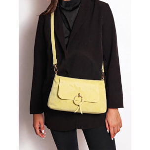 Borsa a mano da donna Made in Italy - Modello Celeste Pro - Pelle scamosciata - 30.0 x 17.0 x 9.0 cm