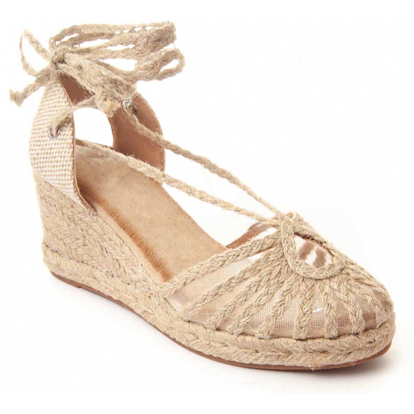 Alpargatas de Cuña - Beige - Altura: 7 cm