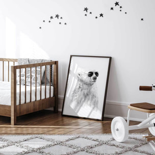 Affiche enfant ours polaire et lunette  Affiche sous cadre noir