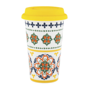 Bicchiere Gardeny in new bone china con cover in silicone