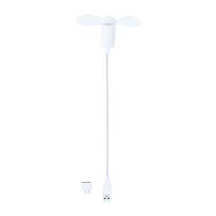 Ventilador flexible compatible con USB y USB-C, con cuello orientable para dirigir el flujo de aire. Compacto, ligero y sin necesidad de baterías, ideal para smartphones, portátiles y baterías externa