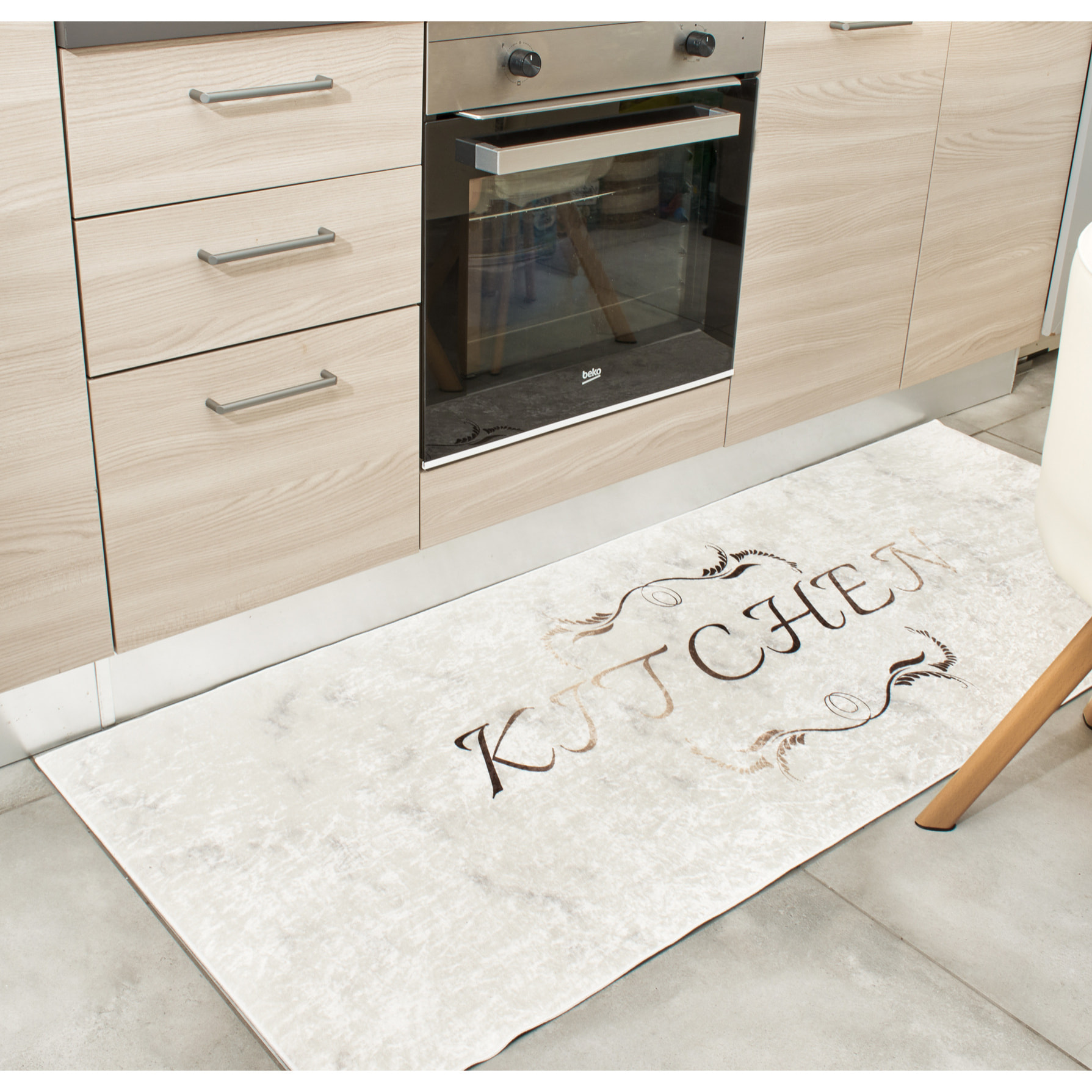 Tapis de salon motif kitchen doré