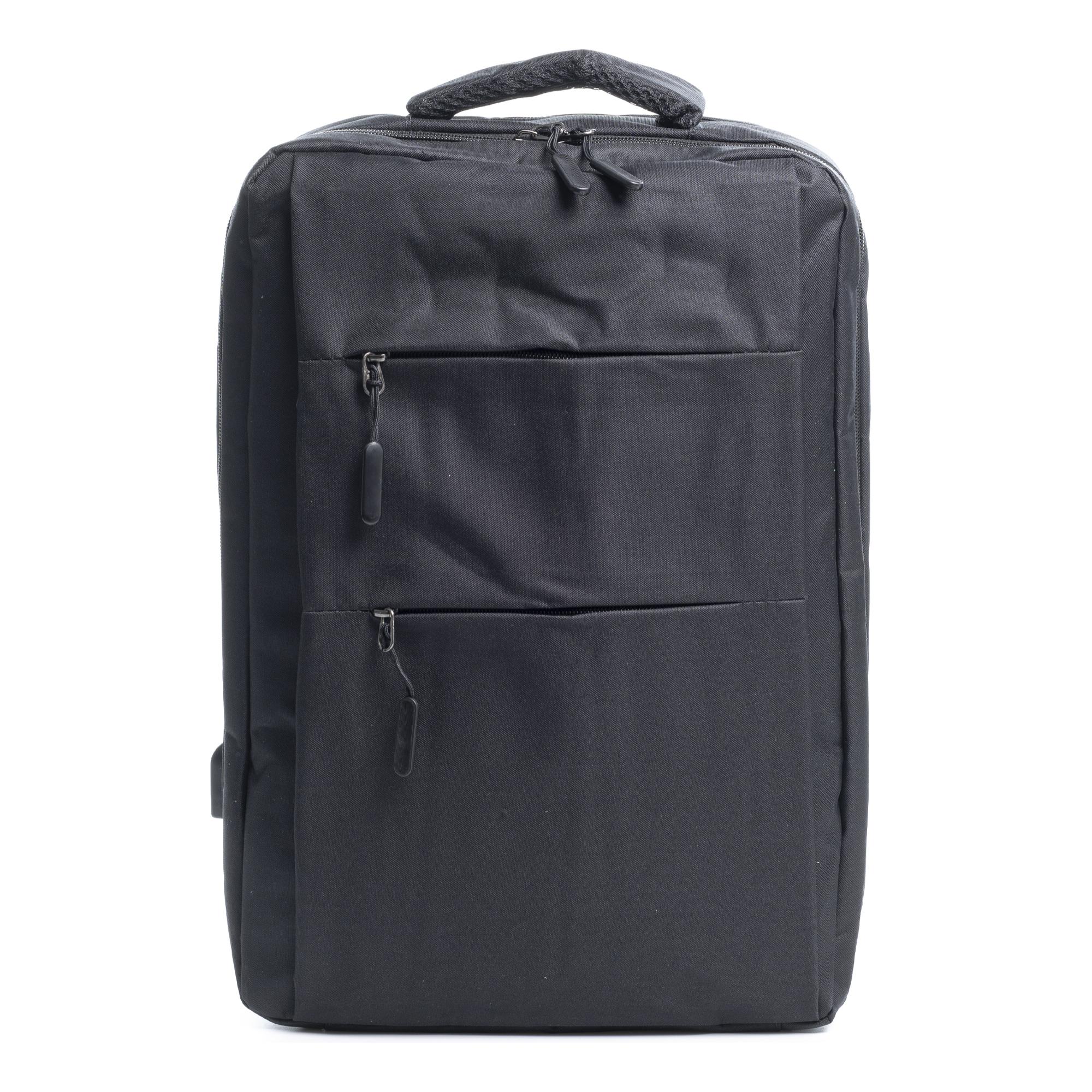 Zaino da cabina multiscomparto, porta laptop 17''. Adattabile a Trolley. Presa USB esterna nascosta.