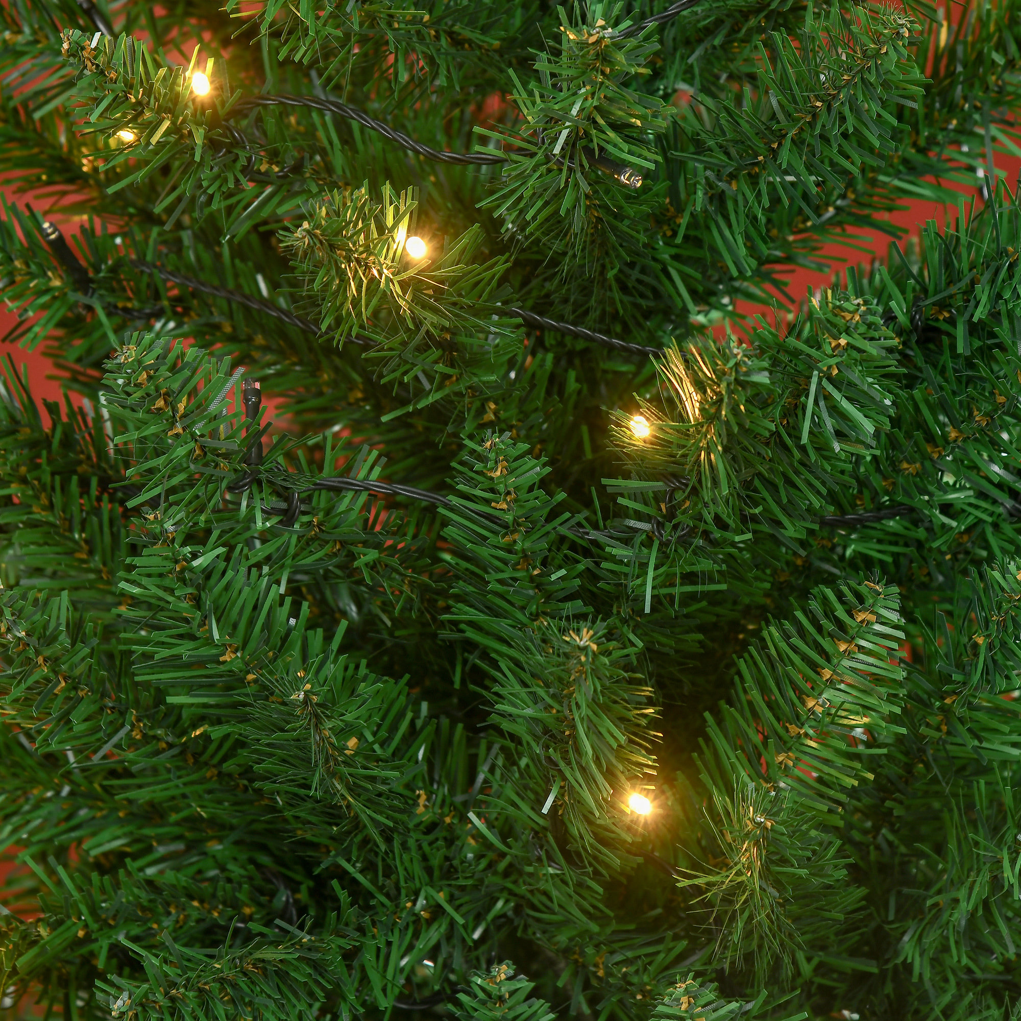 Árbol de Navidad Artificial Altura 150 cm Ignífugo con 502 Ramas 150 Luces LED