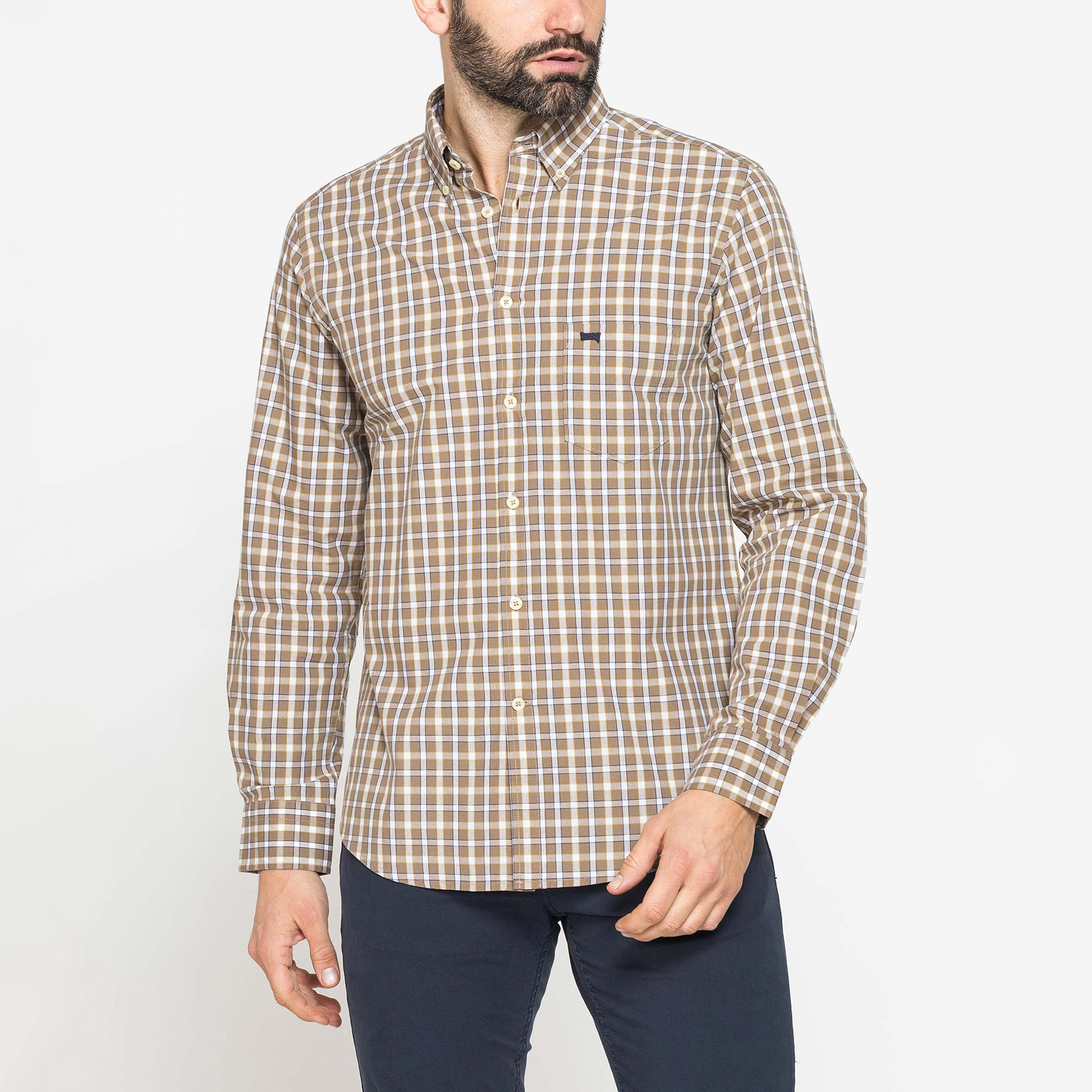 CAMICIA BUTTON-DOWN CON MANICA LUNGA E TASCHINO