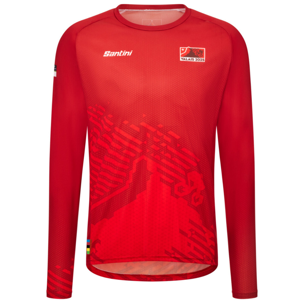 2025 Uci Mtb World Championships – Maillot Manches Longues Mtb Valais - Rouge - Unisex
