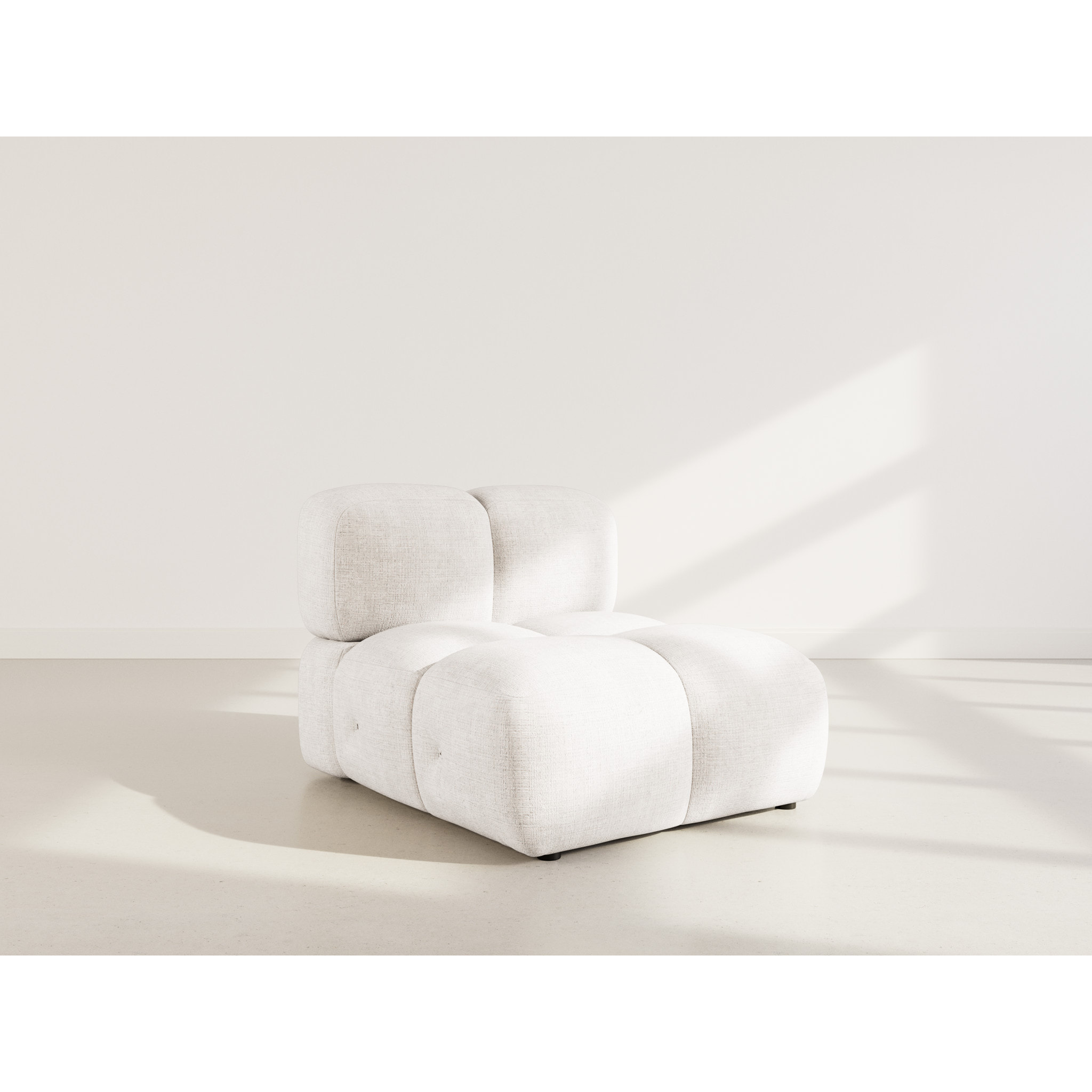 Grace - module d'assise en velours texturé - Beige