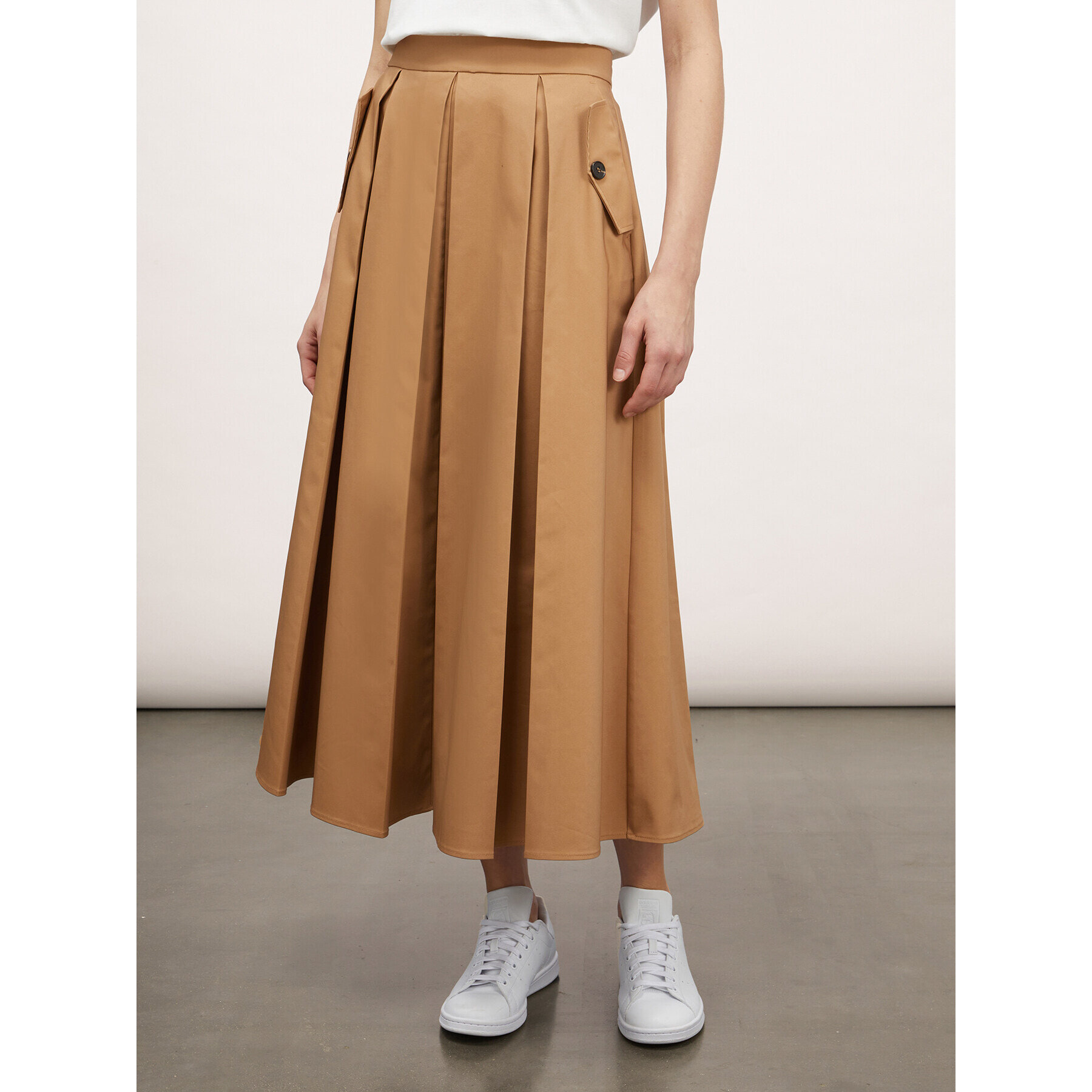 Motivi - Gonna midi con pieghe a soffietto - Beige