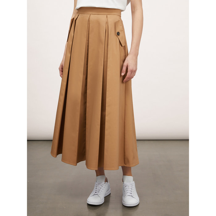 Motivi - Gonna midi con pieghe a soffietto - Beige