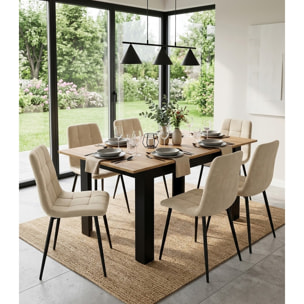 Tavolo allungabile Craft rovere e nero