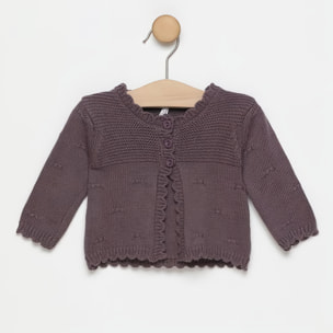 CARDIGAN TRICOT FARFALLINE PRUGNA