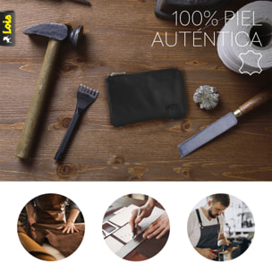 Monedero Piel Hombre Lois Lubbock Negro