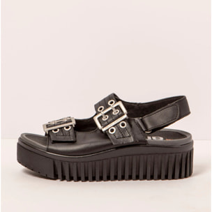 Sandalia de cuña 1579 NAPPA BLACK/BRIGHTON color Black