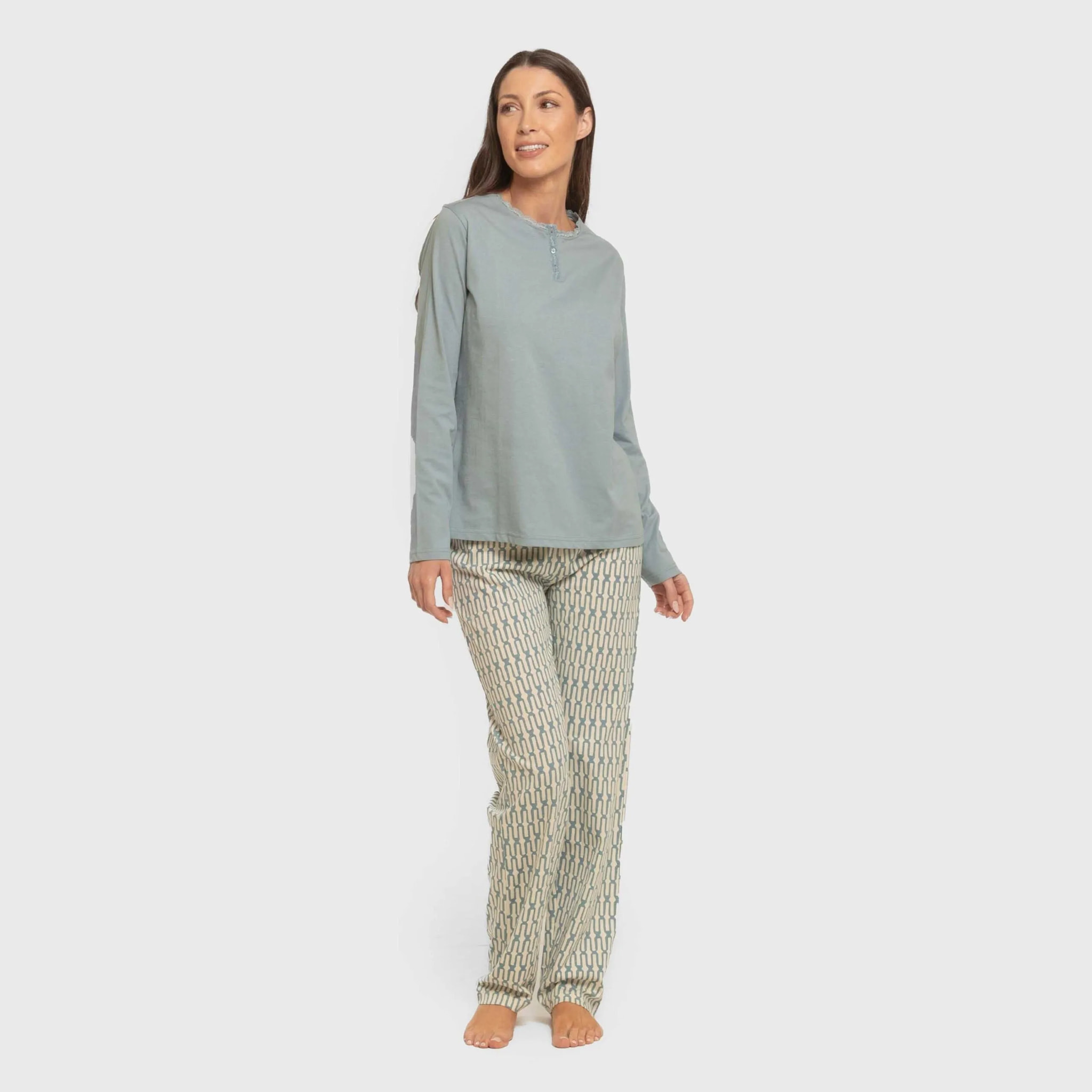 Pigiama lungo da donna eucalyptus