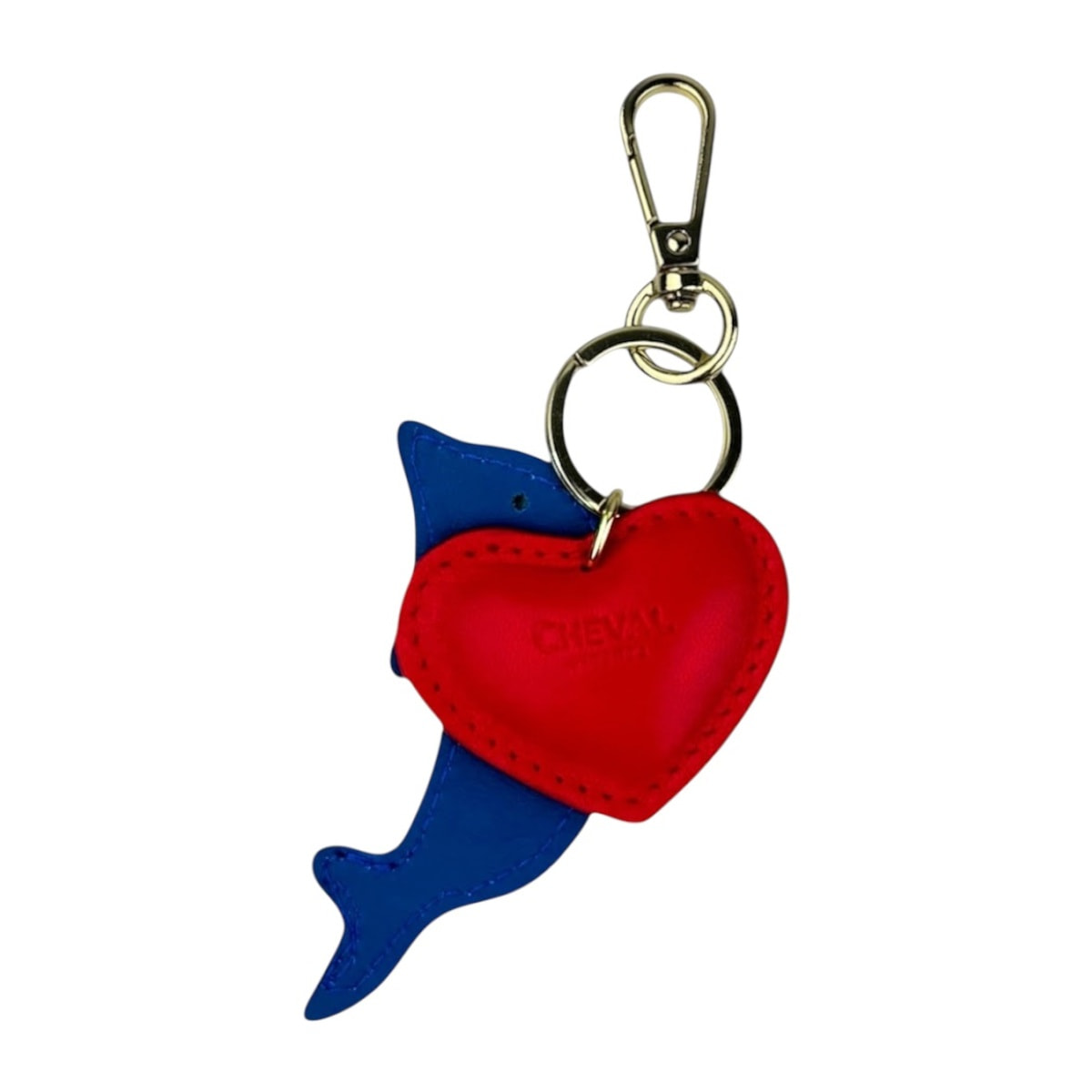 Portachiavi cuore rosso Cheval Firenze delfino blu
