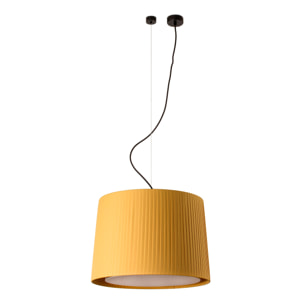 SAMBA Lampe suspension noir/enrubanné jaune ø450