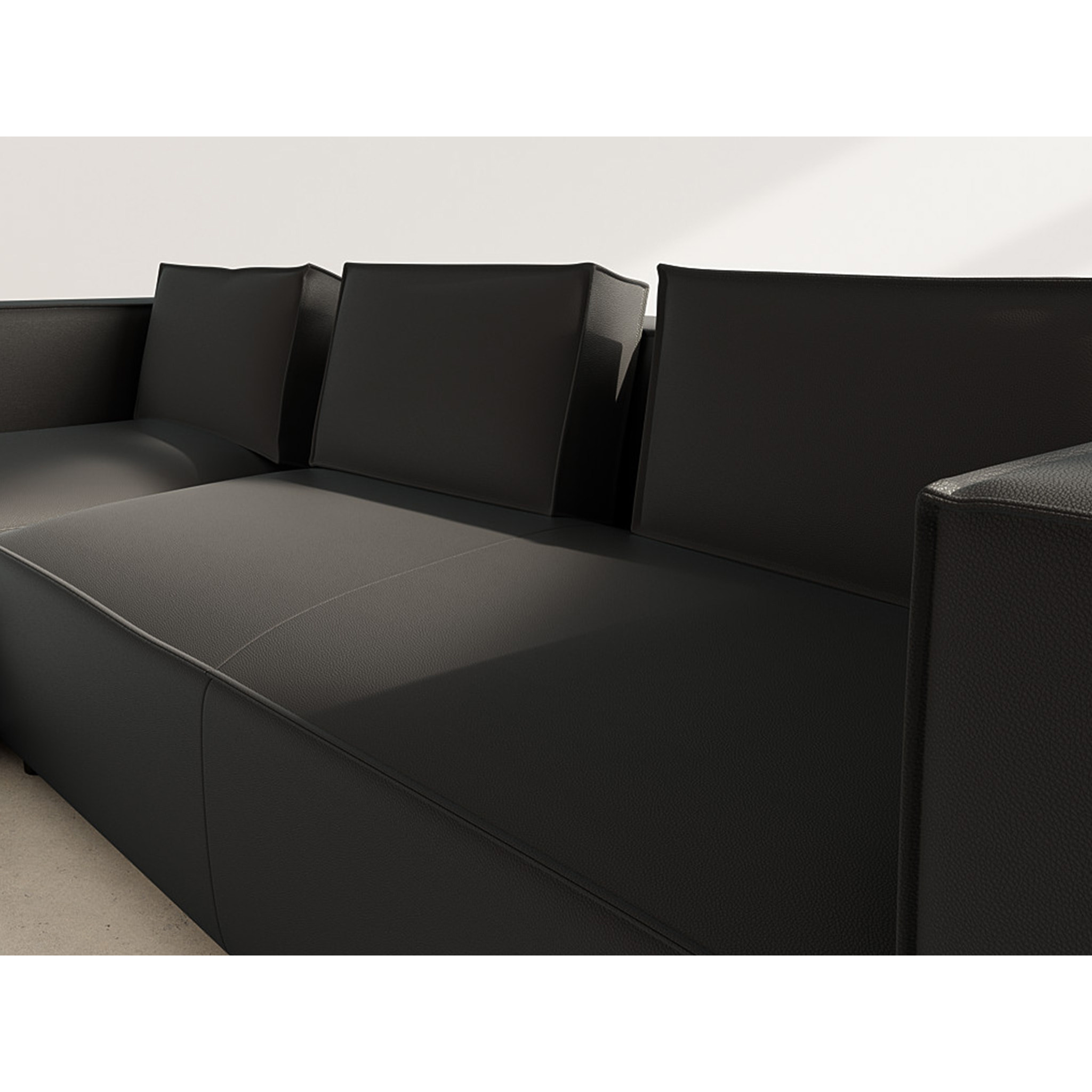 Stella - canapé d'angle gauche 4 places en simili - Noir