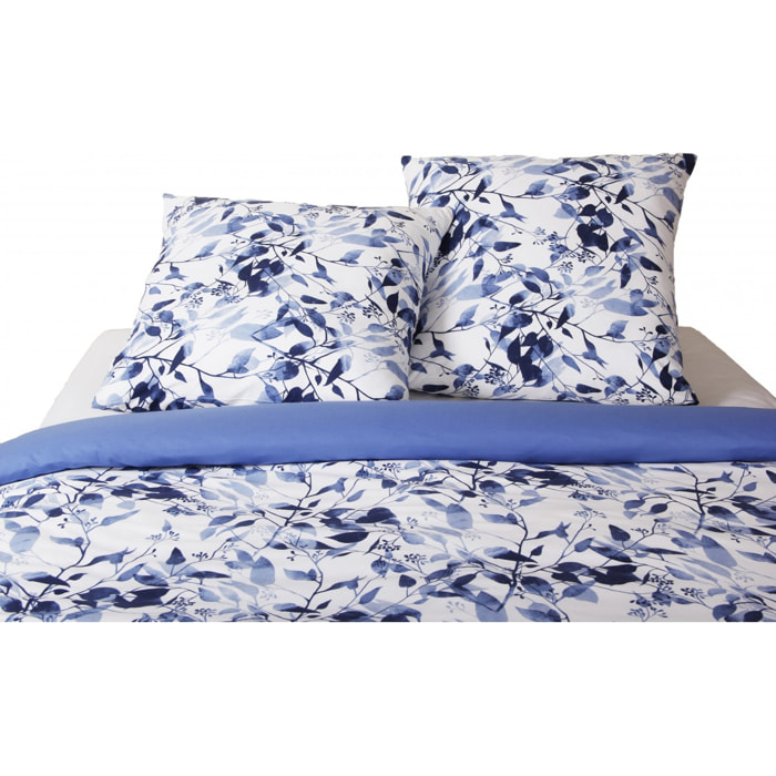 Housse de couette + taie(s) oreiller "Leaves" 100% coton imprimé.