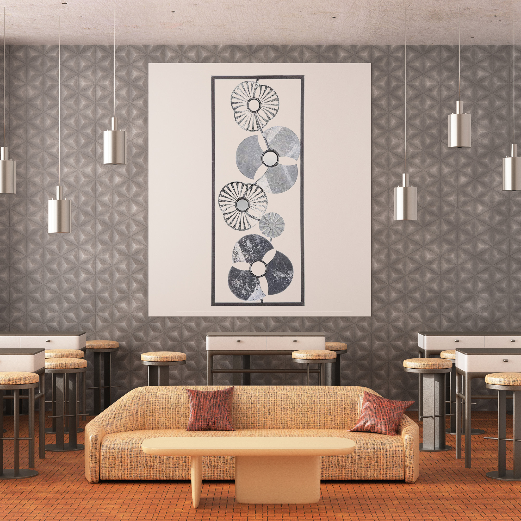 - Decoración de pared de metal con diseño de una flor