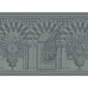 Set pur coton anti tache motif jacquard Arcades cendre