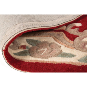 Tapis en laine rond AUBUSSON Rouge