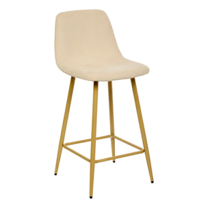 Chaise Haute de Bar Roka en Tissu Beige clair L42xP48xH93 cm