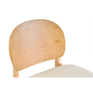 Tabourets scandinaves en bois clair frêne et blanc H68 cm (lot de 2) ELTON