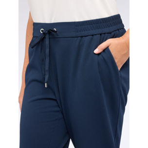 Fiorella Rubino - Joggers in tessuto stretch con coulisse - Blu