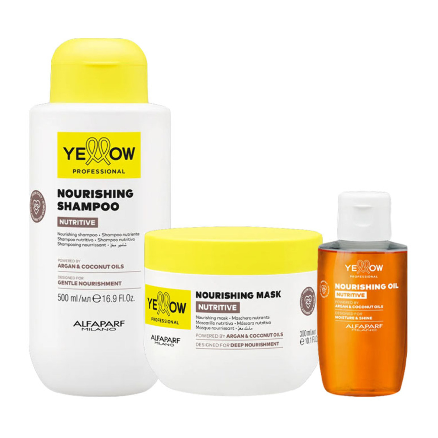 ALFAPARF Yellow Kit Nutritive Nourishing Shampoo 500ml + Mask 300ml + Oil 100ml