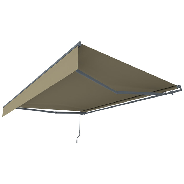 TULLY Store banne manuel 3,95 x 3 m en aluminium avec toile taupe