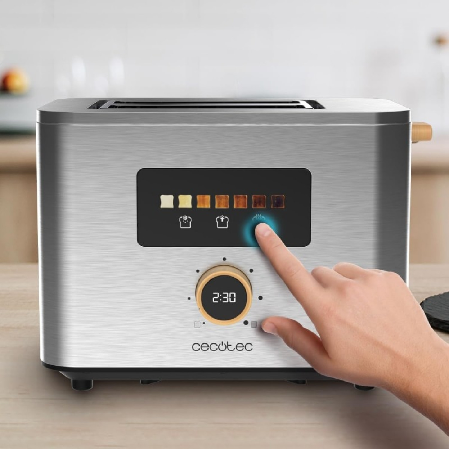 Cecotec Grille-pain vertical Touch&Toast Double