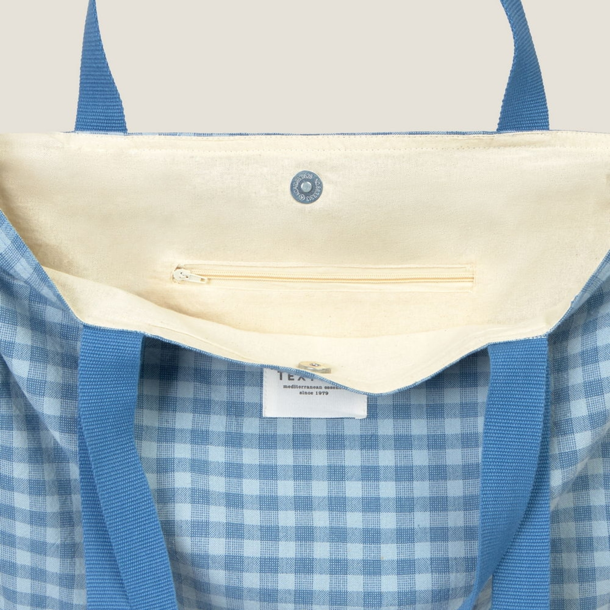 Bolso de playa algodón con cintas Somsu color azul 100% Algodón